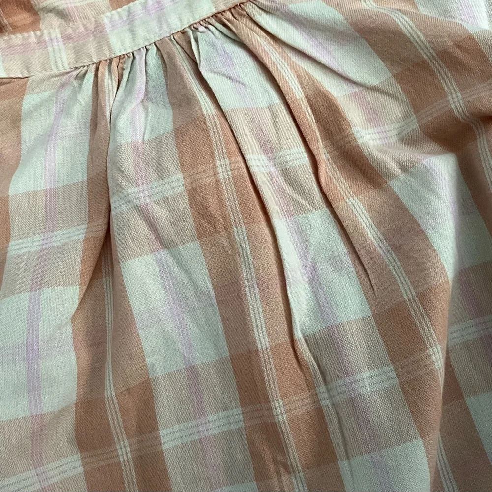 J. Crew Gathered Cottagecore Blouse Shirt Featherweight Peach Cotton - Picture 10 of 11